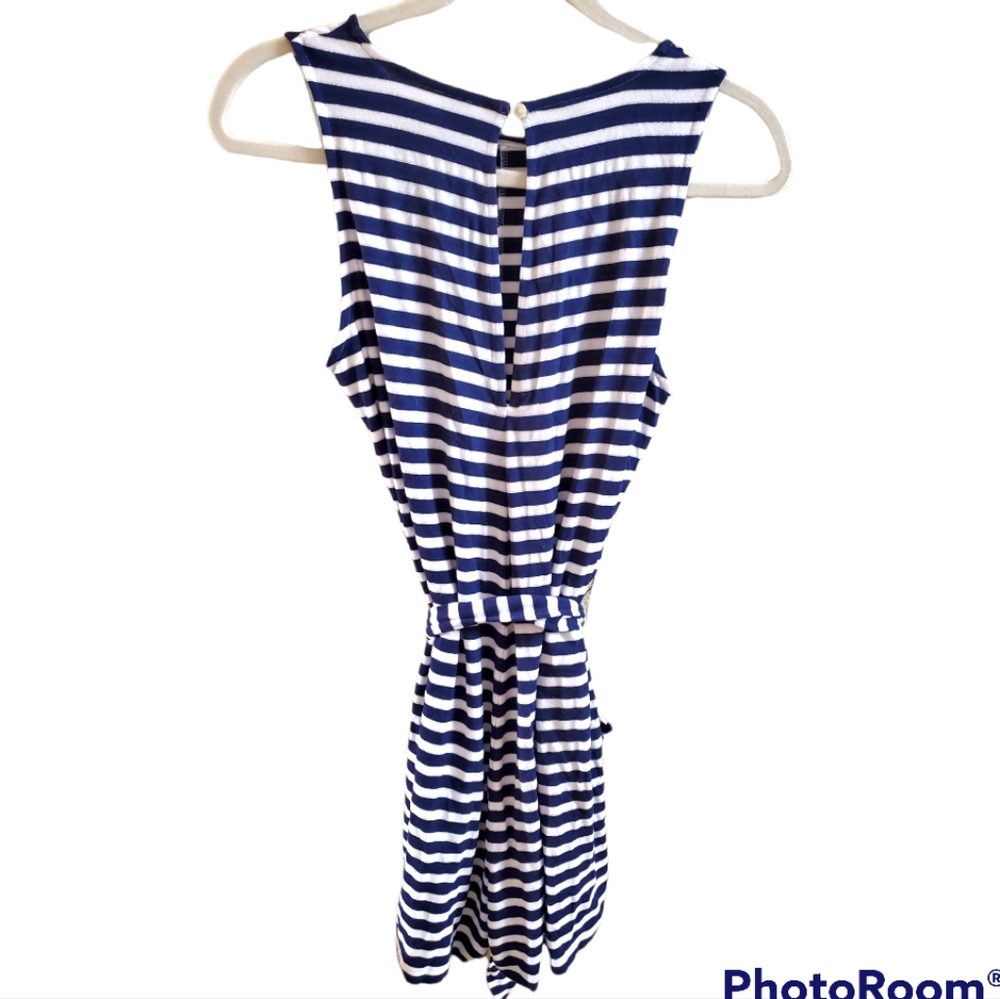 Loft beach shorts romper XS navy stripe silver metallic nautical - Picture 4 of 8